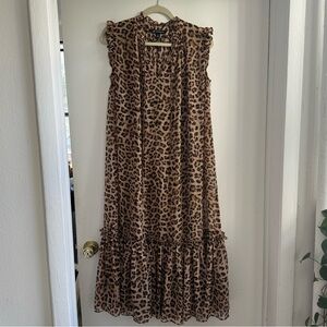 INC cheetah leopard print silk dress